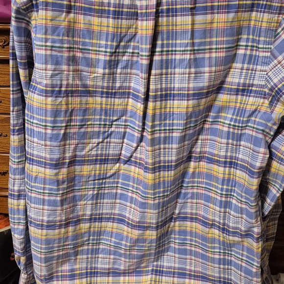 Classy Ralph Lauren Men's Blue Plaid Shirt Size Large - Picture 5 of 7